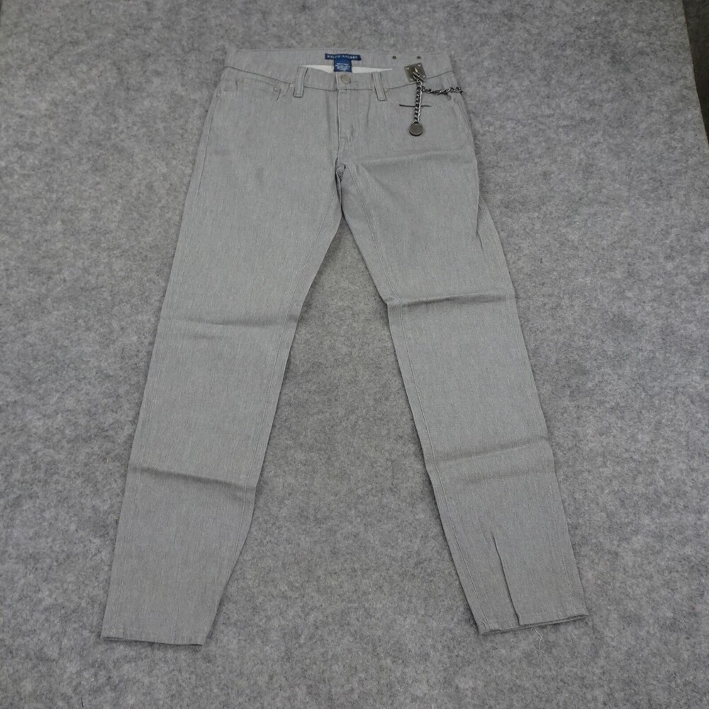 Polo Ralph Lauren Jeans Womens 27 Gray Lock Chain Straight Pants Denim